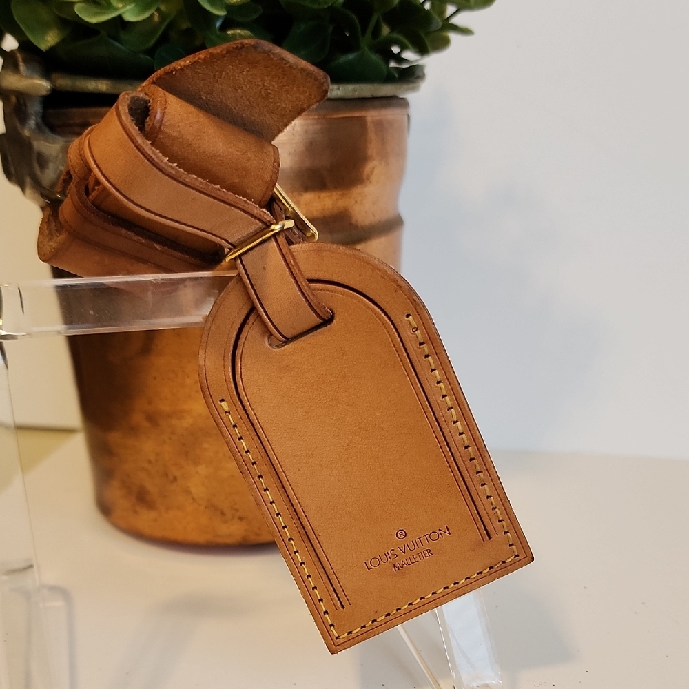 Louis Vuitton Malletier Luggage Tag and Handle Strap Set